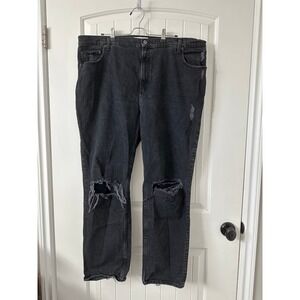 Abercrombie & Fitch The 90's Straight Ultra High Rise Black Jeans Size 35‎